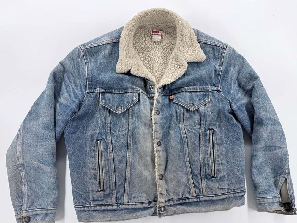 Levi's Sherpa Trucker Jacket Size 46 Blue Denim